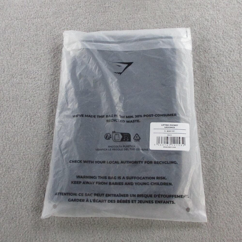 Gymshark Lifting Pocket Leggings Womens Small Black Body Fit High Waisted Gym - Picture 4 of 6